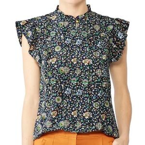 Tory Burch Printed Ruffle Shell Top